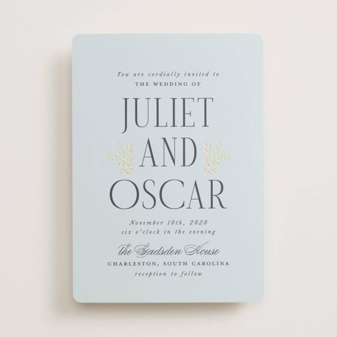 "Enchanted" - Wedding Invitations in Mist by Laura Hankins - Front