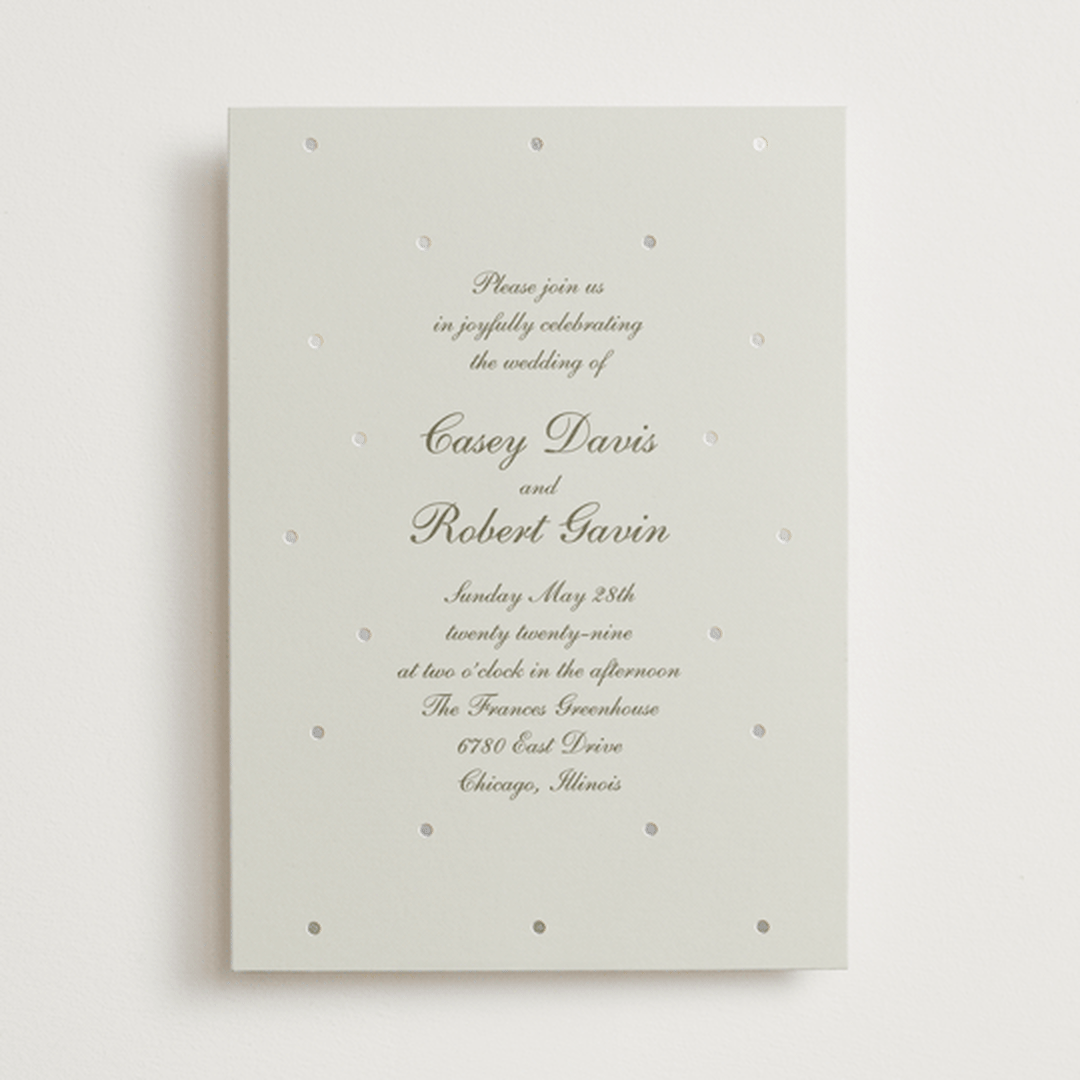 "Pearls" - Wedding Invitations in Fog by Baumbirdy - Front