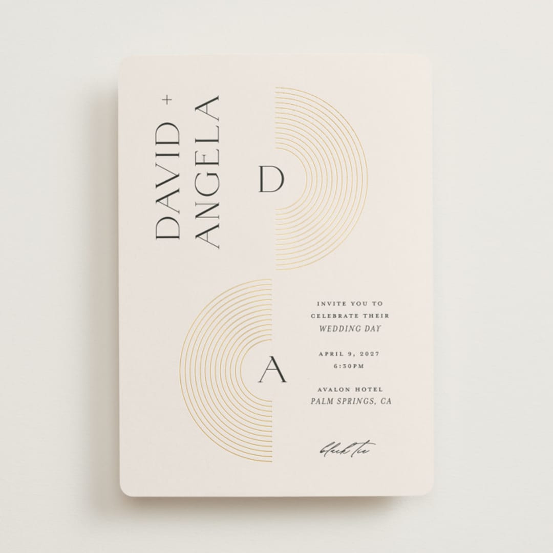"Modernist Monogram" - Wedding Invitations in Latte by Christie Garcia - Front
