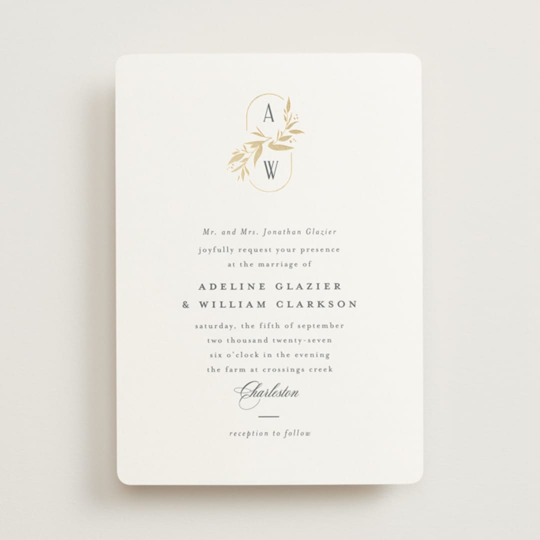 "Vining" - Wedding Invitations in Chantilly by Jessica Williams - Front