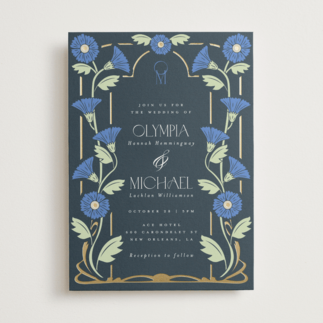 "Nouveau" - Wedding Invitations in Lilac by Hudson meet Rose - Front