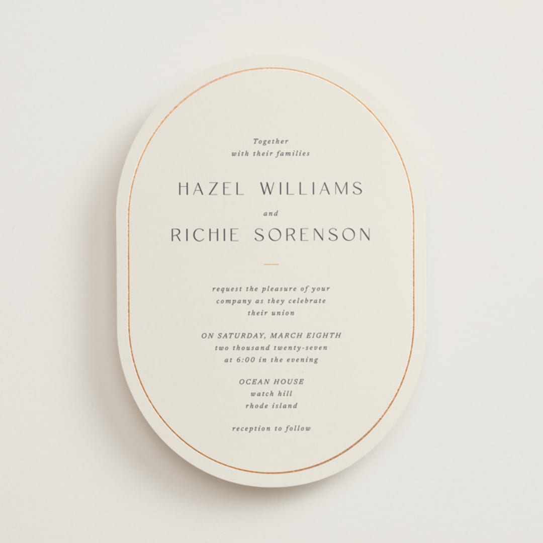 "Walnut" - Wedding Invitations in Linen by Blustery August - Front