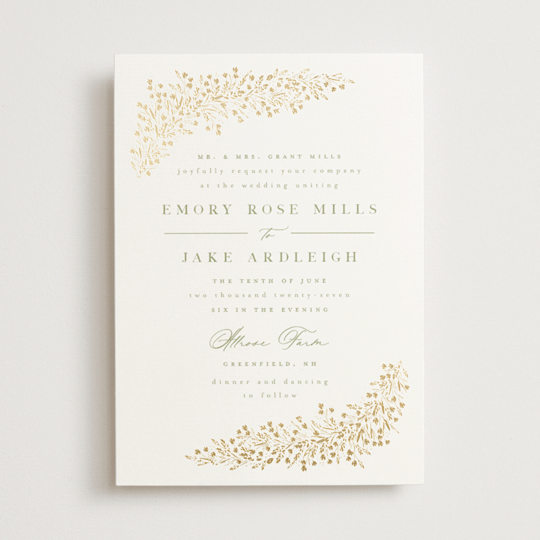 "Villa" - Wedding Invitations in Leaf by Kristie Kern - Front