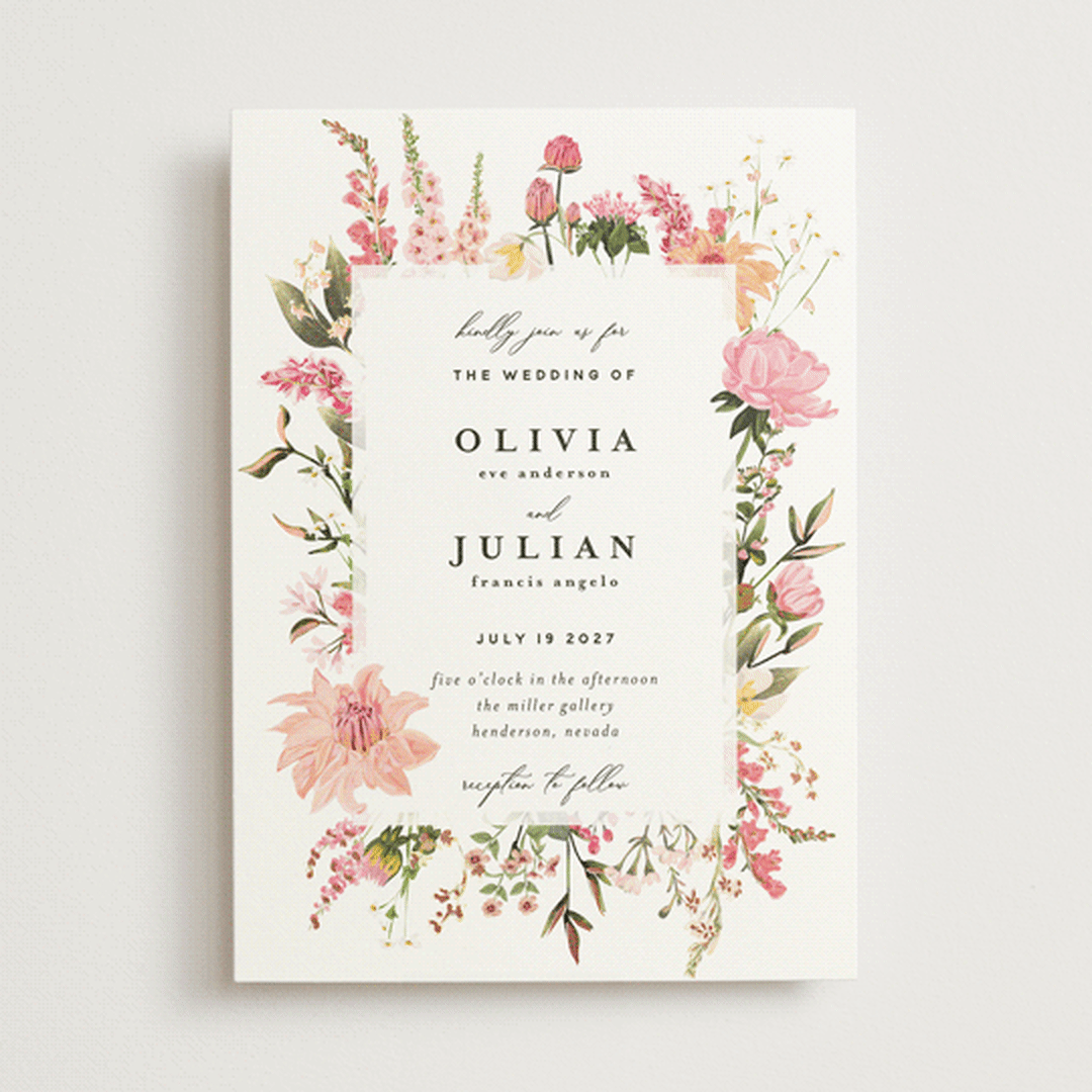 "Lush" - Wedding Invitations in Blush by Susan Moyal - Front