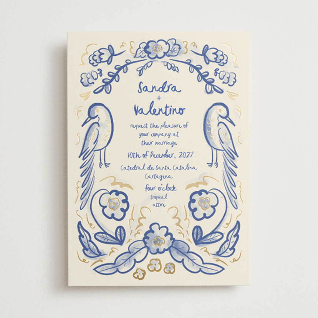 "Santa Catalina" - Wedding Invitations in Marseille Bleu by Ani Somi - Front