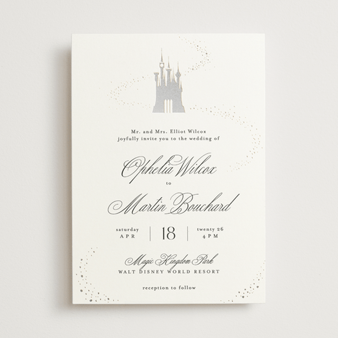 "Disney's Cinderella Castle" - Wedding Invitations in Magic by Kelly Schmidt - Front