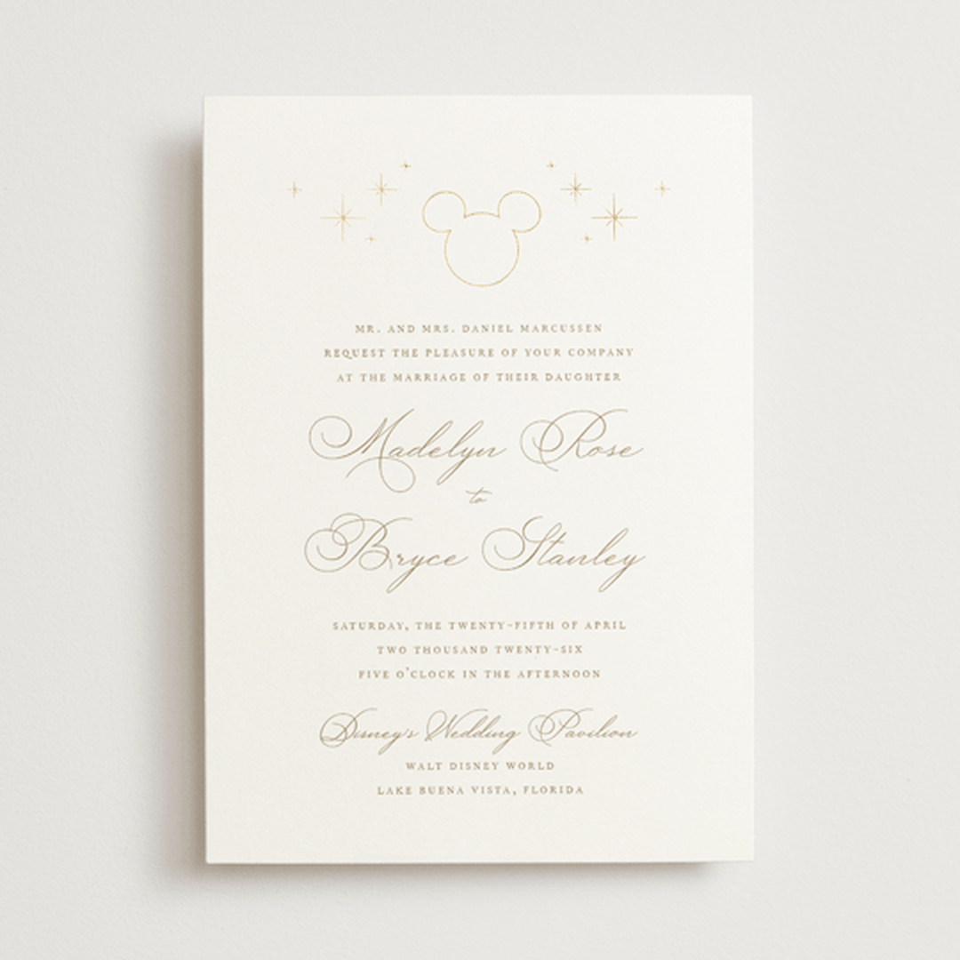 "Disney's Minimal Mickey Mouse" - Wedding Invitations in Celebration by Jennifer Postorino - Front