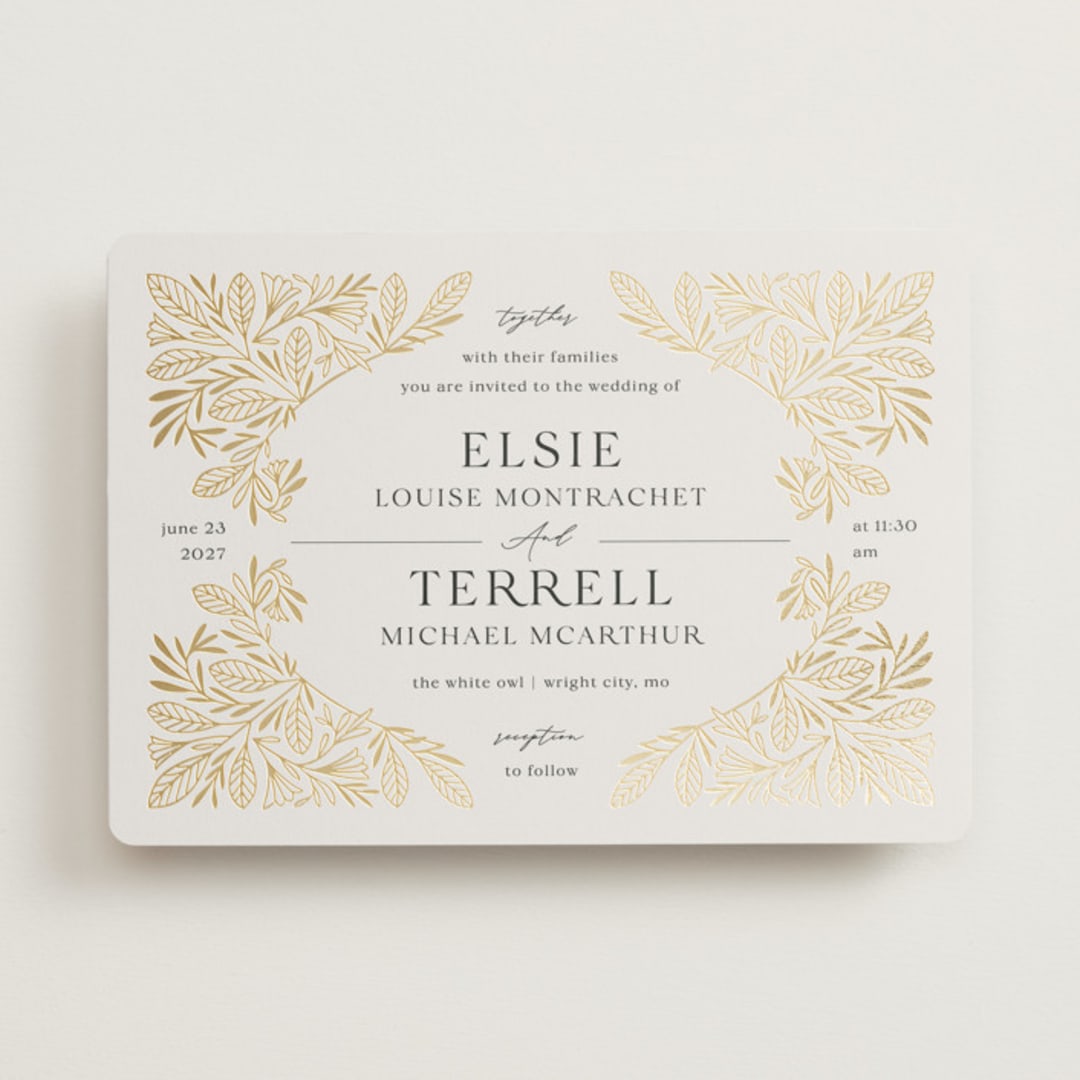"Baroque" - Wedding Invitations in Cream by Jen Owens - Front