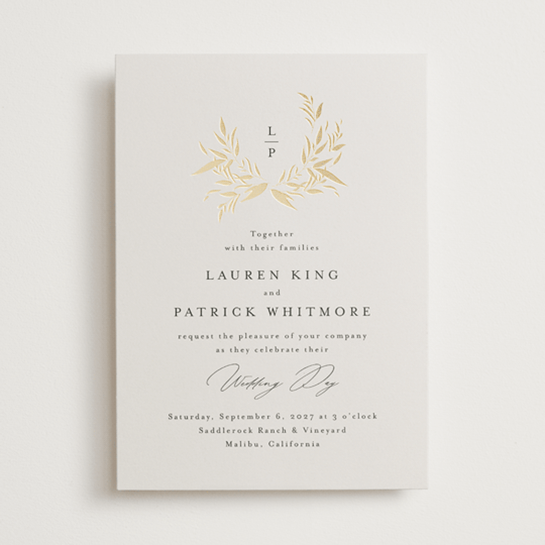 "Natural Monogram" - Wedding Invitations in Porcelain by Jennifer Postorino - Front