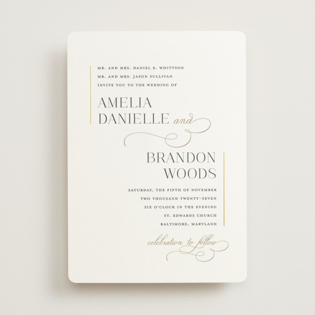 "Elegant Flourish" - Wedding Invitations in Sugar by Jessica Williams - Front