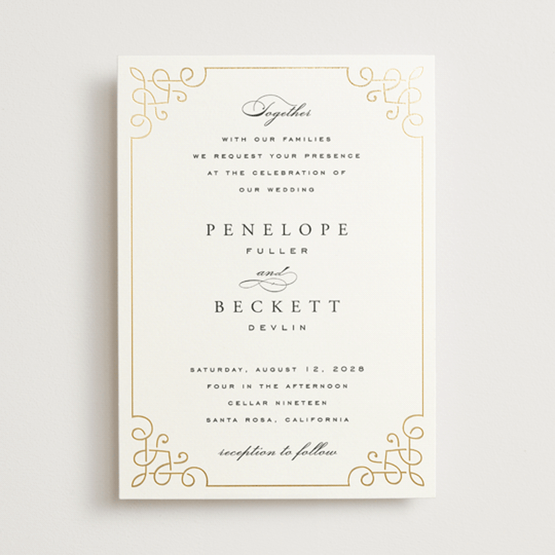"Intertwined" - Wedding Invitations in Pearl by Janean Hinger - Front