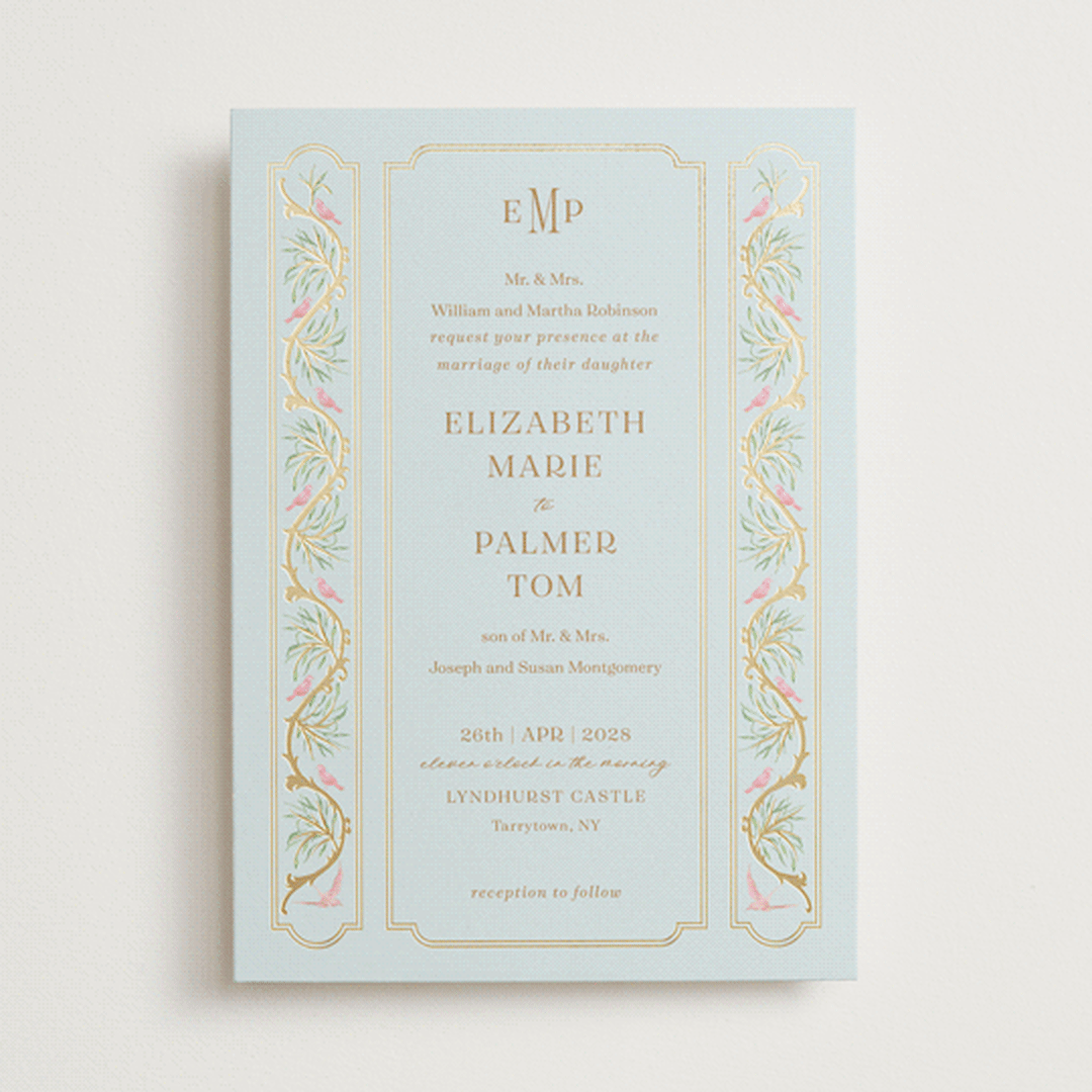 "Castle" - Wedding Invitations in Hummingbird by Claudia Orengo - Front