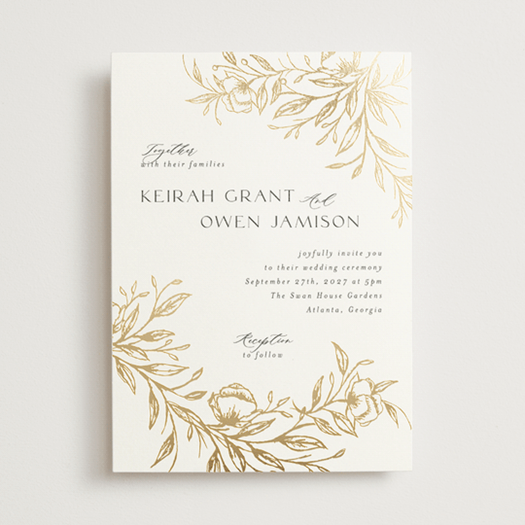 "KEIRAH" - Wedding Invitations in Pearl by Melanie Kosuge - Front