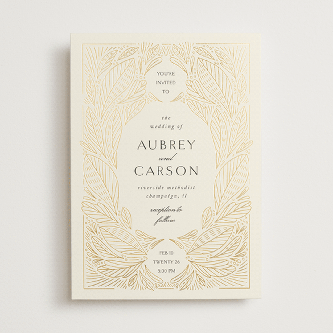 "Royalty" - Wedding Invitations in Cream by Jen Owens - Front