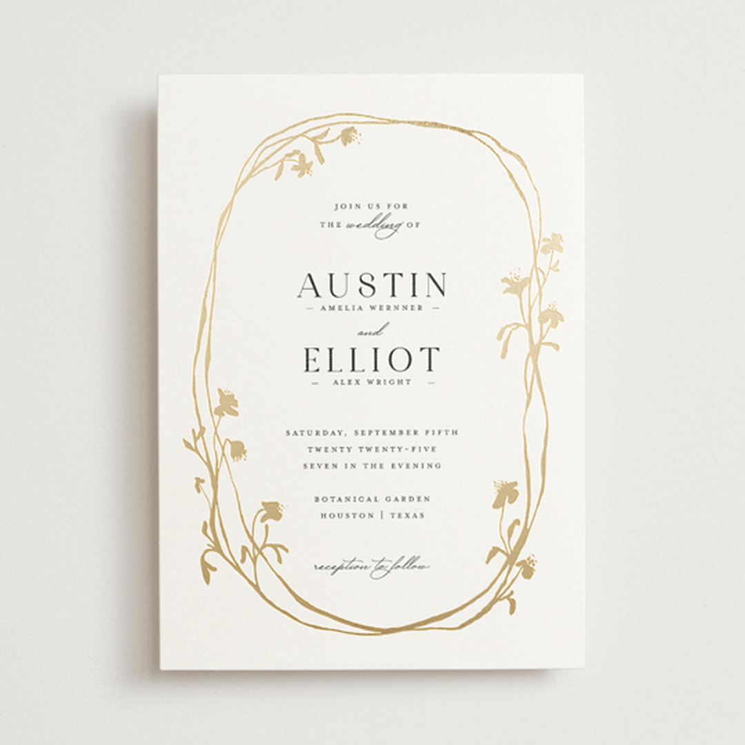 "Floral Enlace" - Wedding Invitations in Blanc by Pati Cascino - Front