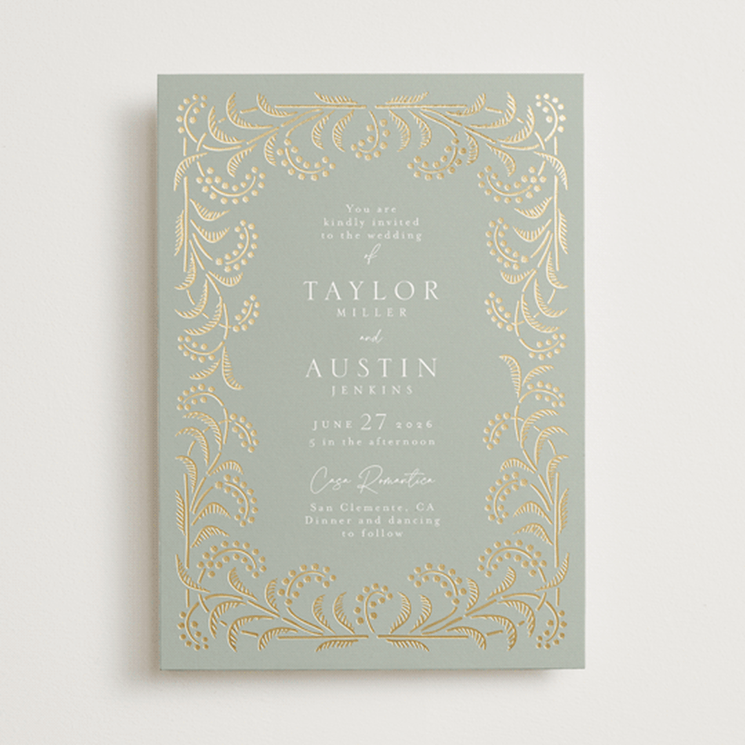 "Riviera" - Wedding Invitations in Willow by Leia Matt - Front