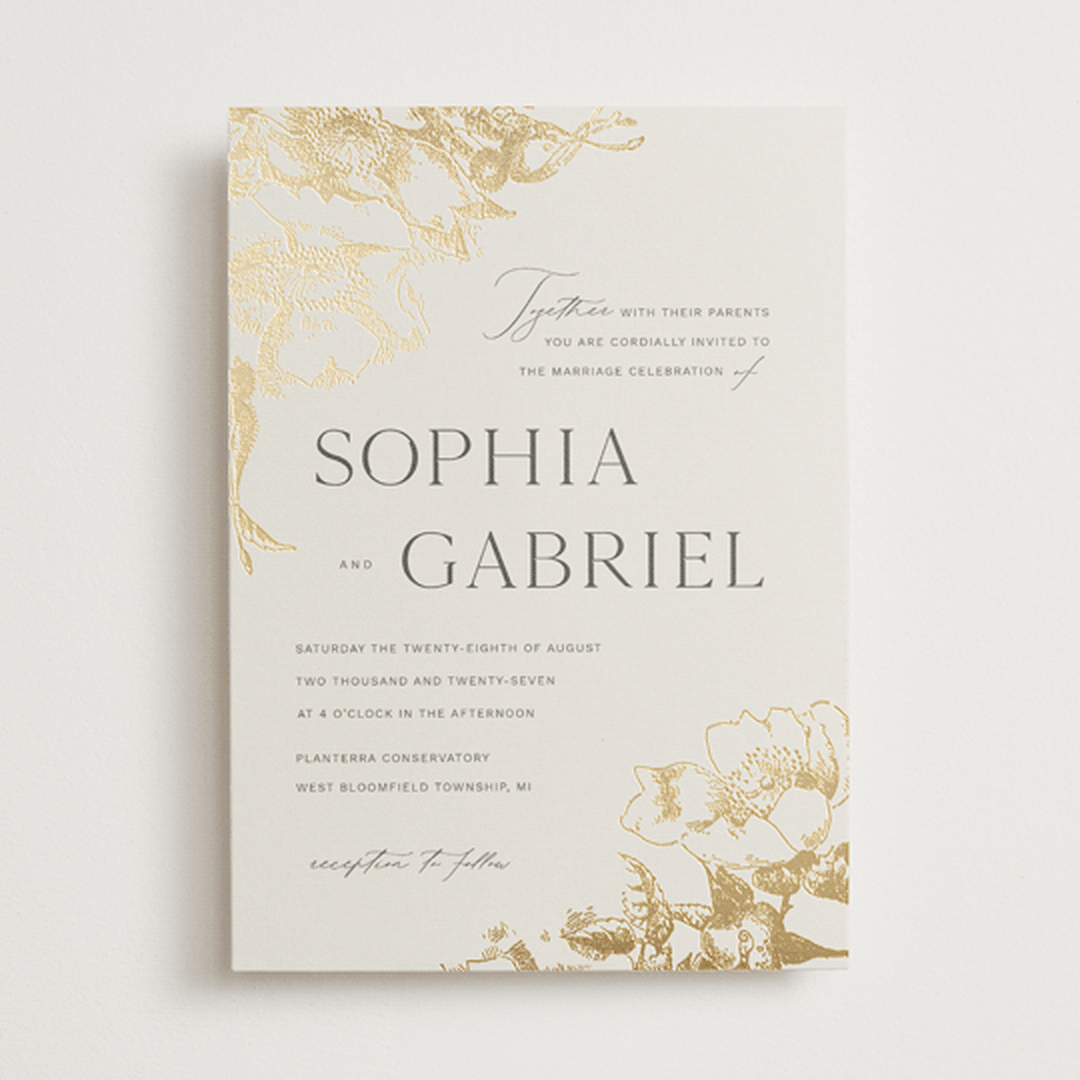 "mon amour" - Wedding Invitations in Hope Floats by Design Lotus - Front