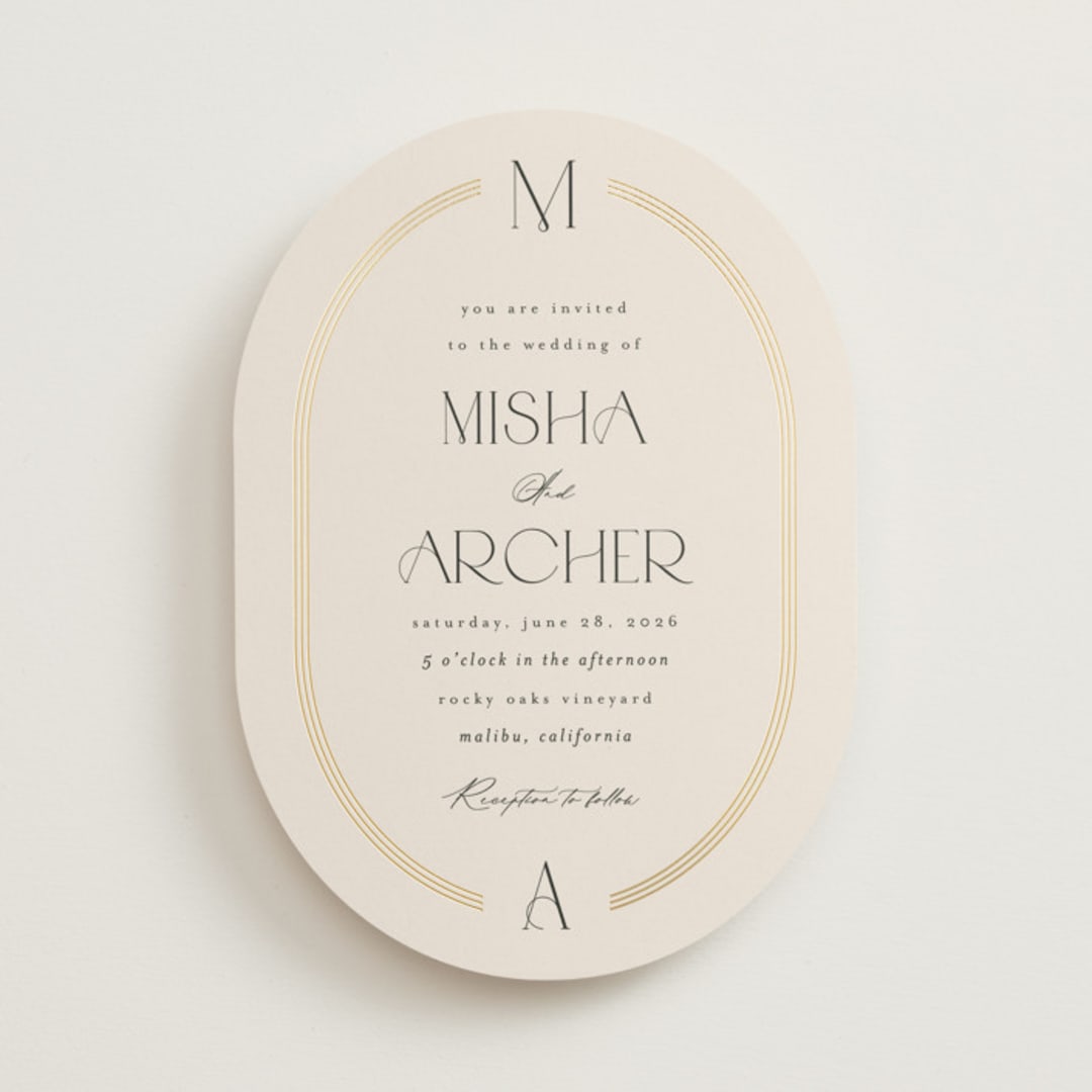"Misha" - Wedding Invitations in Latte by Kristie Kern - Front