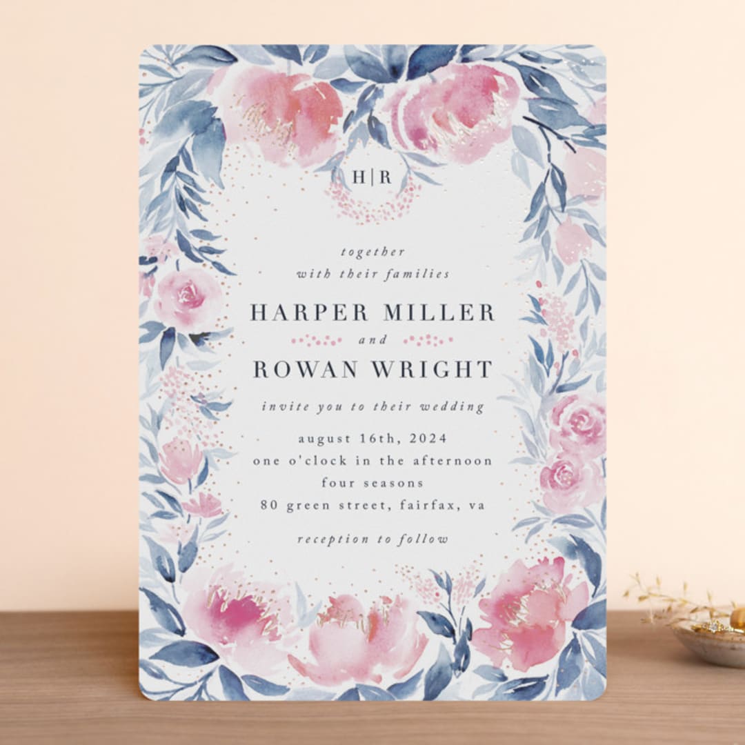Monogrammed watercolor floral