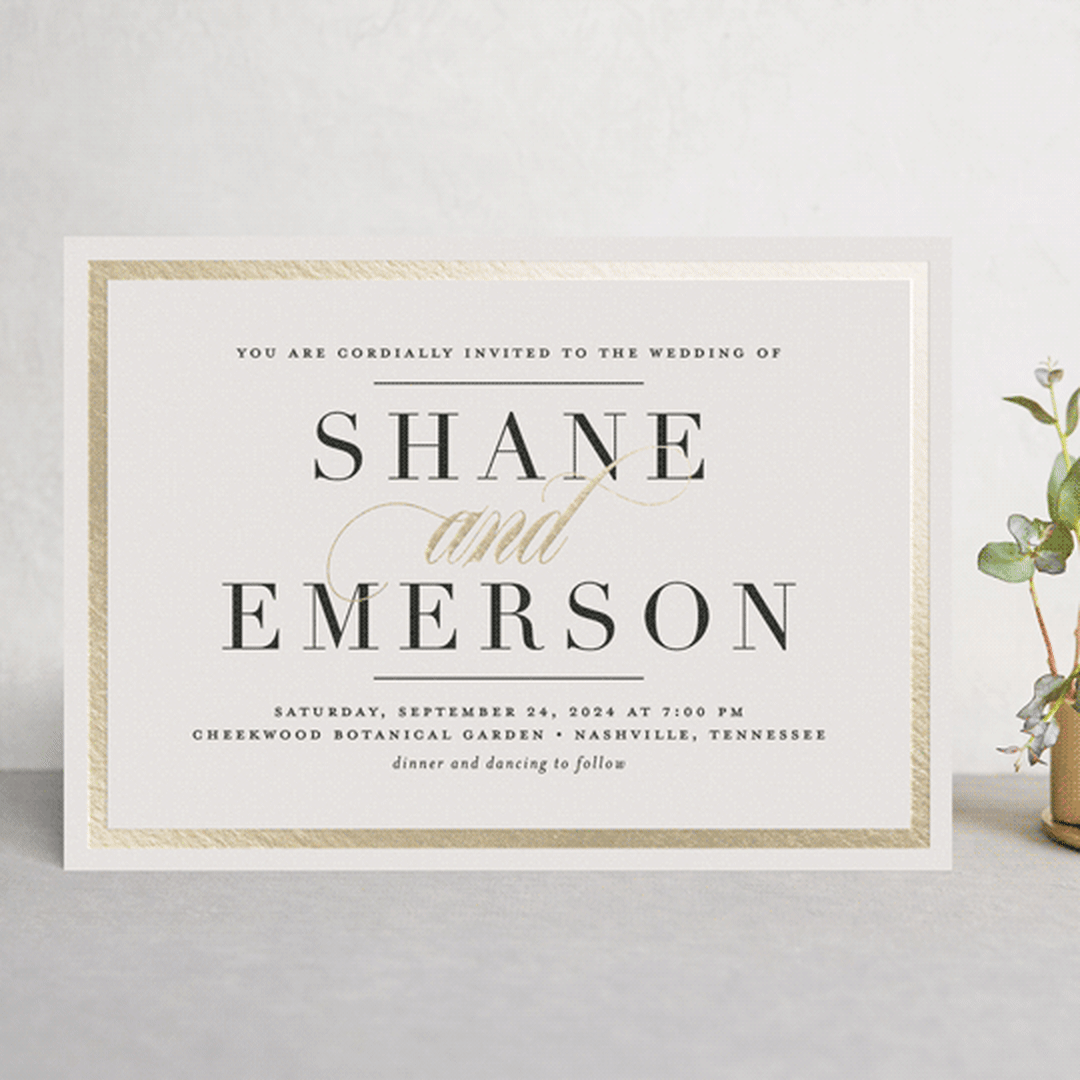 "Bold Classic" - Wedding Invitations in Golden by Jessica Williams - Front