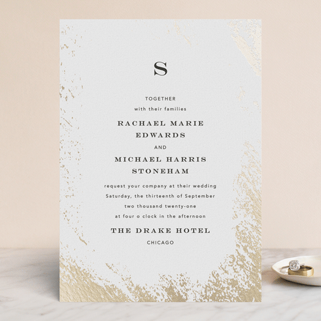 "Edgy Charm" - Wedding Invitations in Ivory by Kimberly FitzSimons - Front