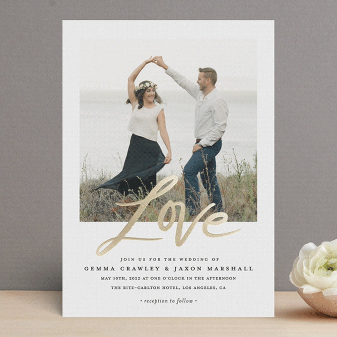 "Lovely Script" - Wedding Invitations in Cotton by Stacey Meacham - Front