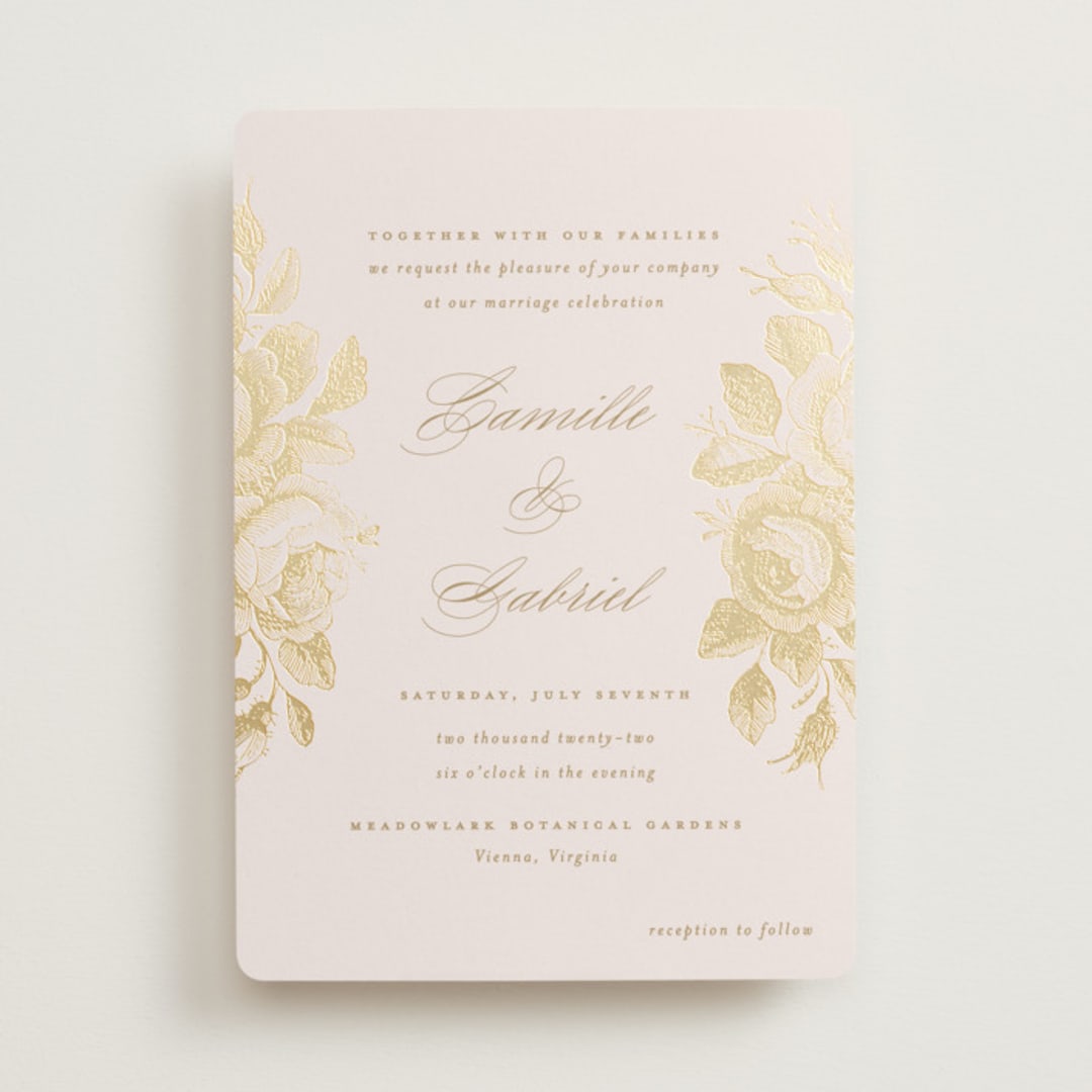 "Idyllic" - Wedding Invitations in Petal by Design Lotus - Front