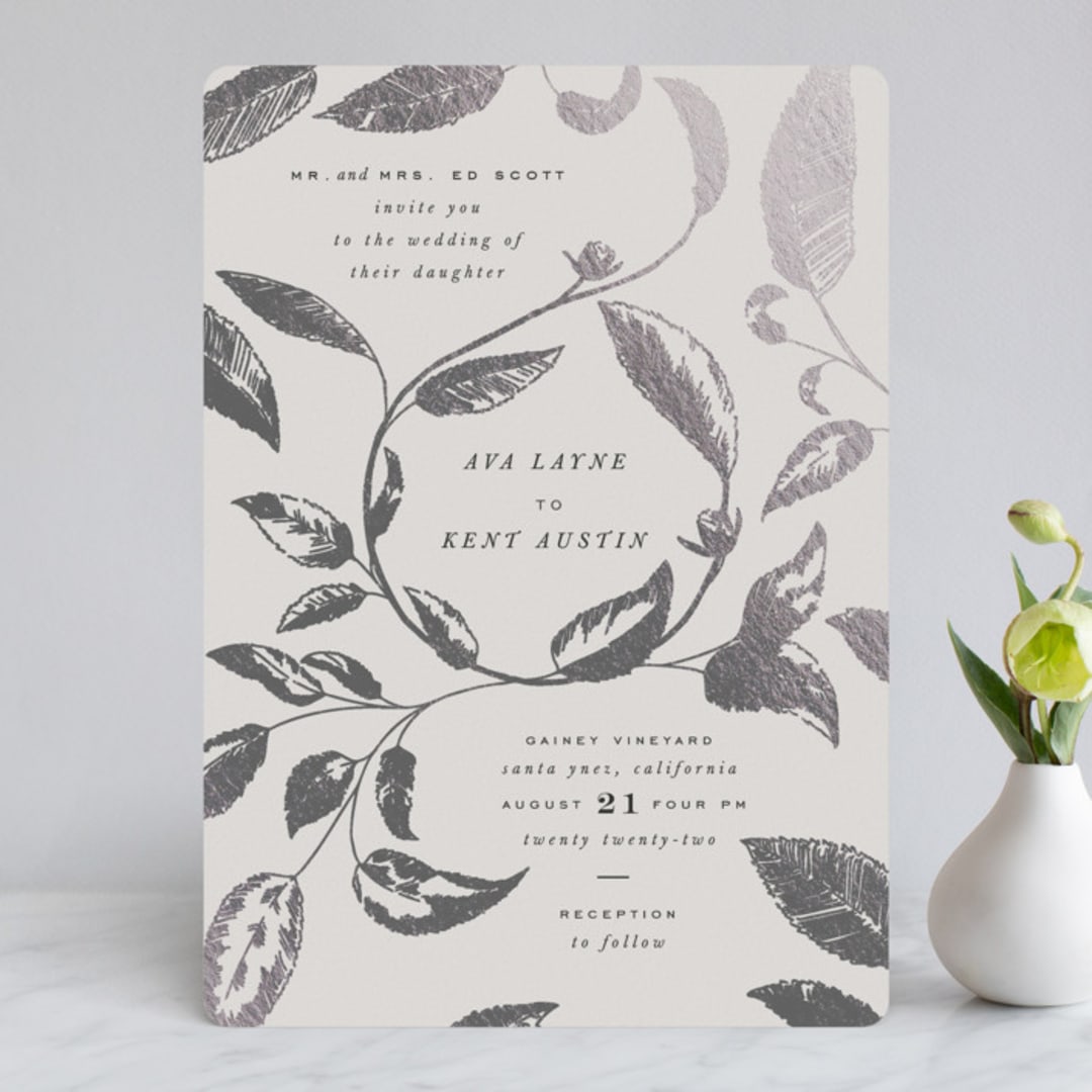 "Halcyon" - Wedding Invitations in Tuxedo by Leah Bisch - Front
