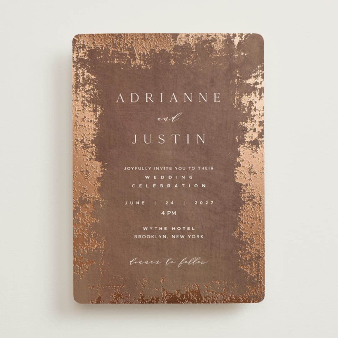 "Woodland Hills" - Wedding Invitations in Copper by Eric Clegg - Front