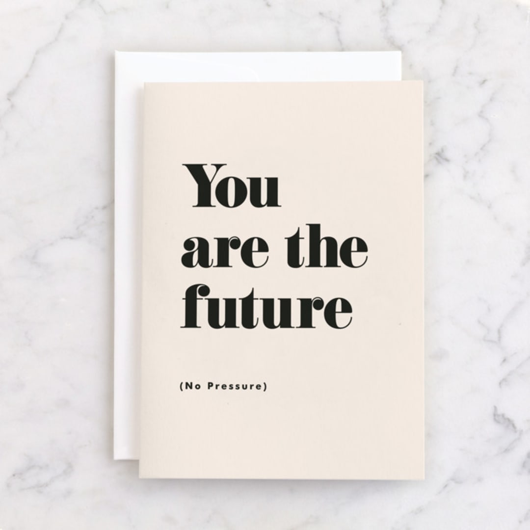 "Futura" - Single Greeting Cards in Blush by Carly Reed Walker - Front