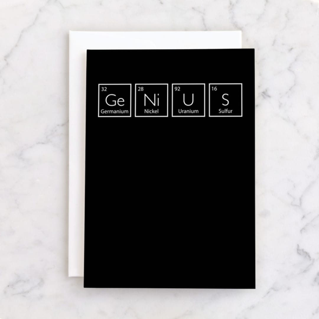"Genius" - Single Greeting Cards in Inky by Heather Schertzer - Front