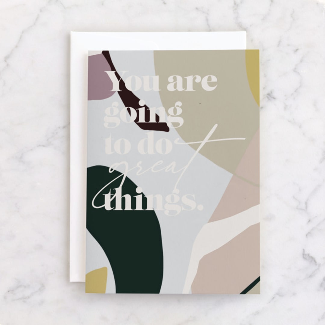 "great things" - Single Greeting Cards in Slate by Nicoletta Savod - Front