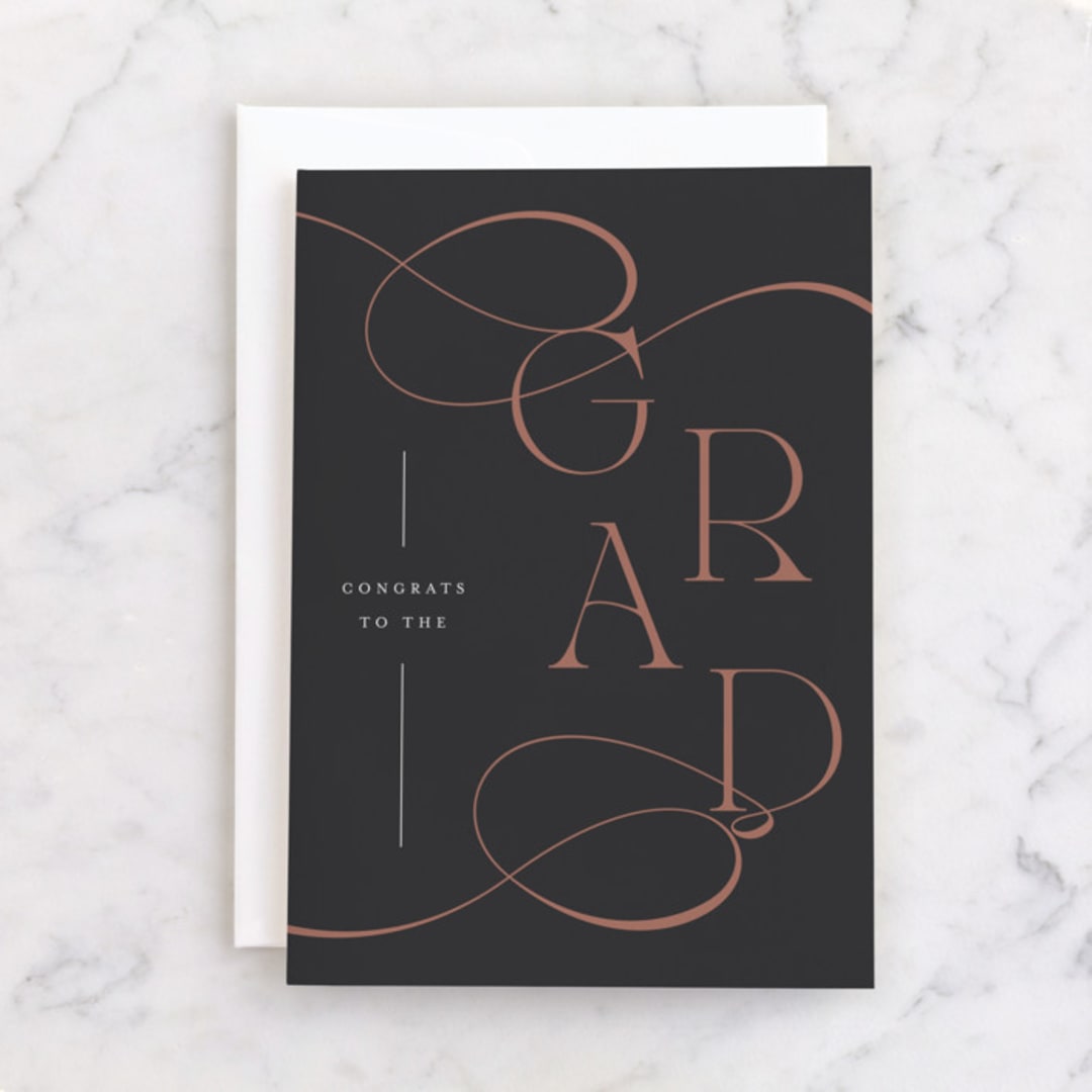 "Grad Line" - Single Greeting Cards in Ink by Carolyn MacLaren - Front