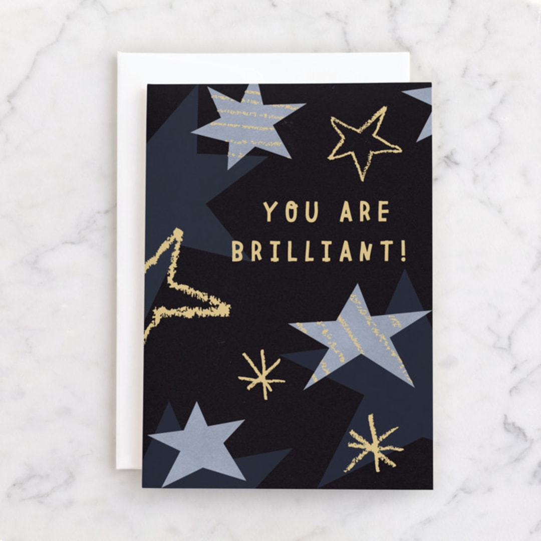 "Brilliant" - Single Greeting Cards in Ink by Sumak Studio - Front