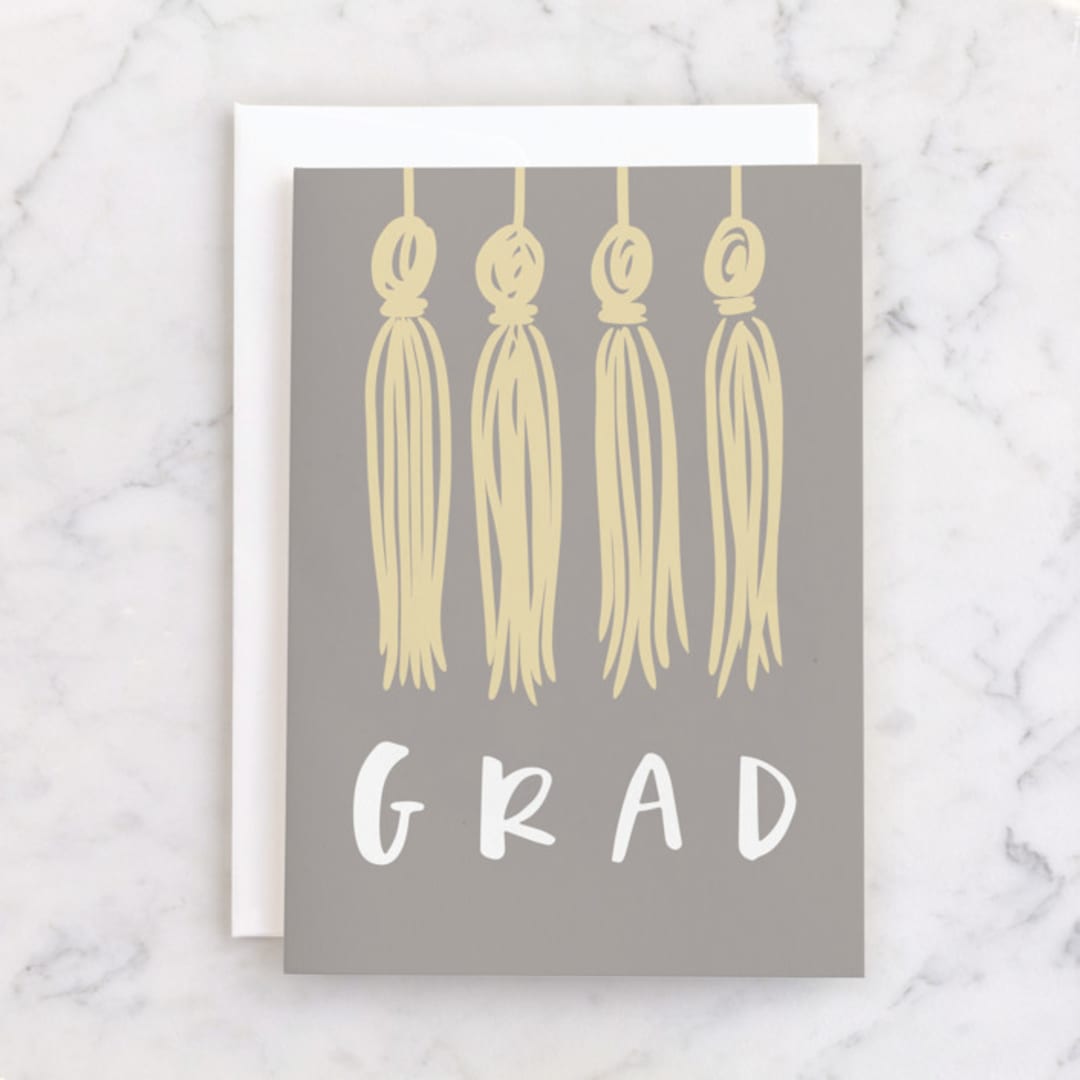 "glitter tassels" - Single Greeting Cards in Slate by Angela Garrick - Front