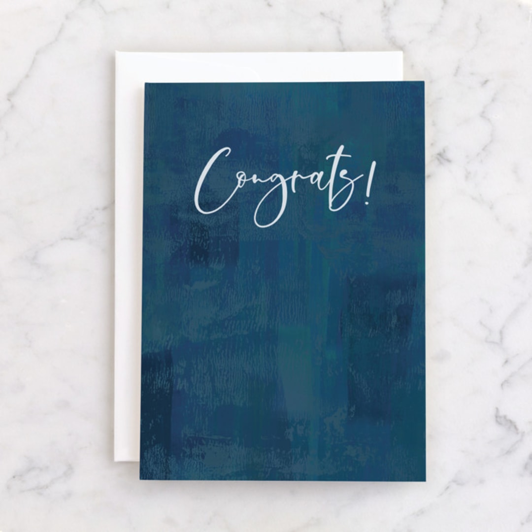 "Ink" - Single Greeting Cards in Navy by Julee London - Front