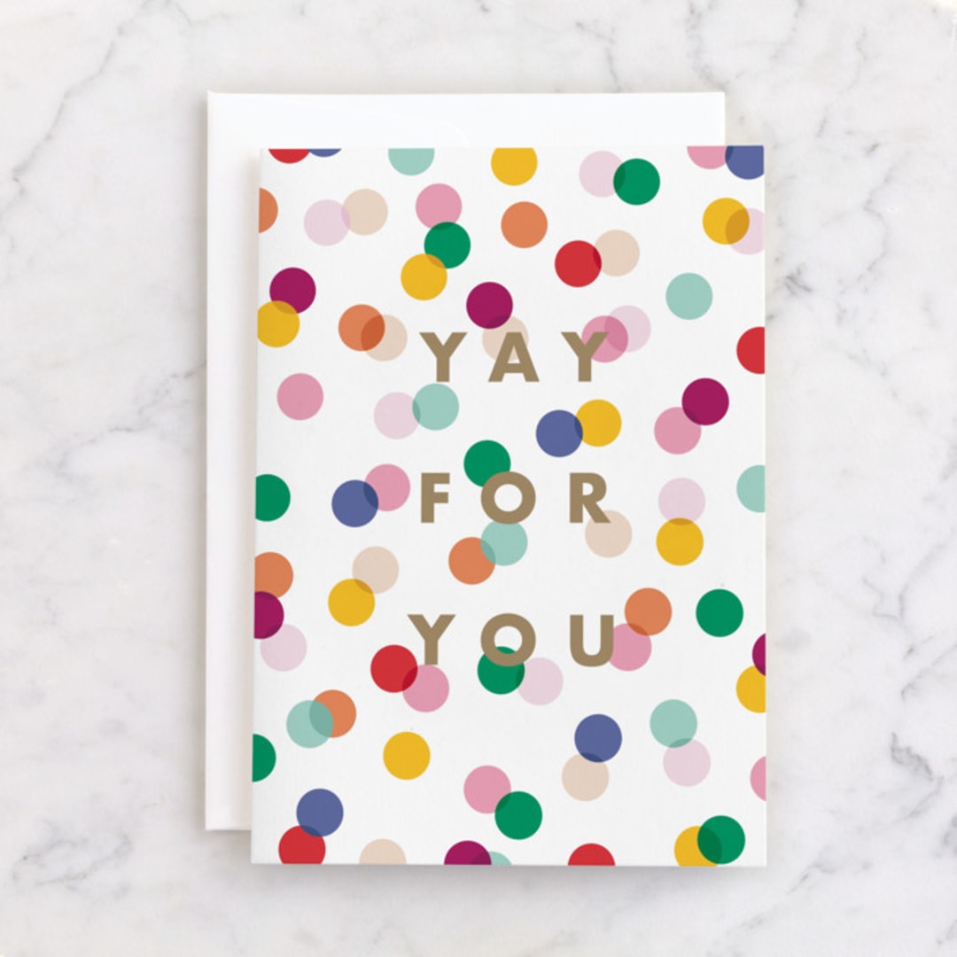 "yay for you" - Single Greeting Cards in Polka Dot by Ellen Schlegelmilch - Front