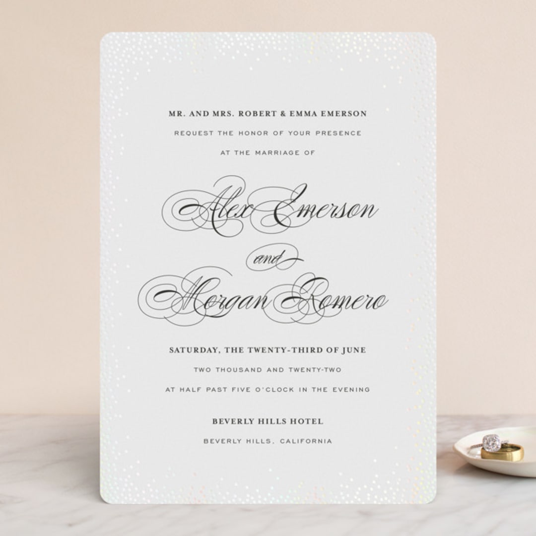 "Promise" - Gloss-Press® Wedding Invitations in Snow by Design Lotus - Front