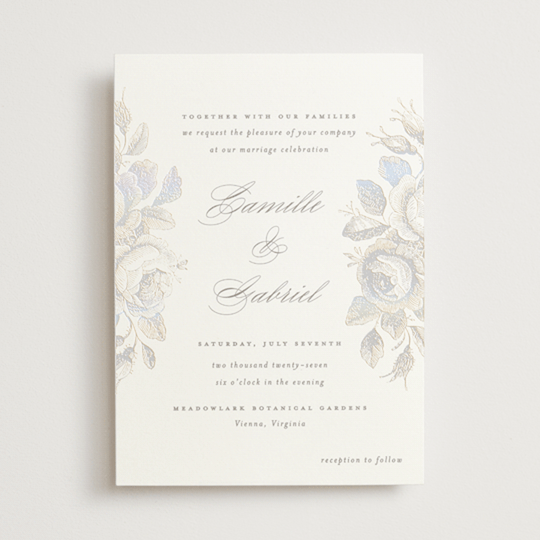 "Idyllic" - Gloss-Press® Wedding Invitations in The Pearl by Design Lotus - Front