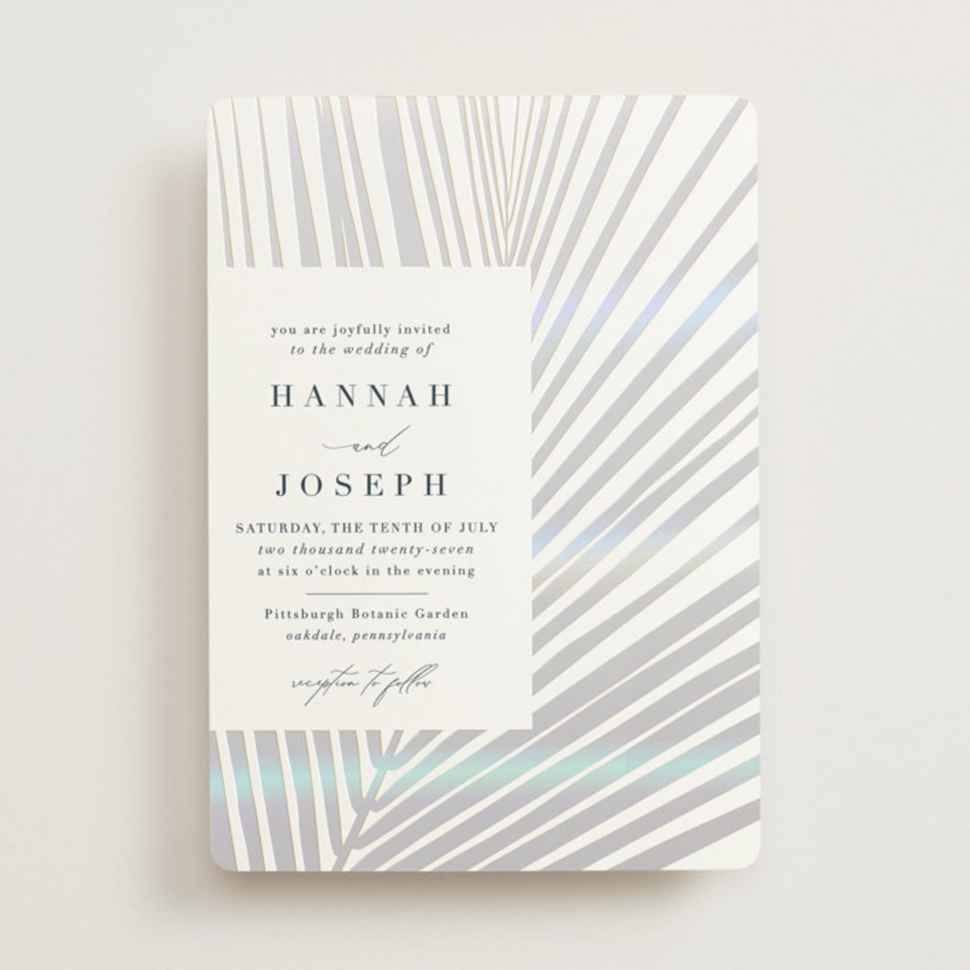 "Pristine" - Gloss-Press® Wedding Invitations in Pearl by Robin Ott - Front