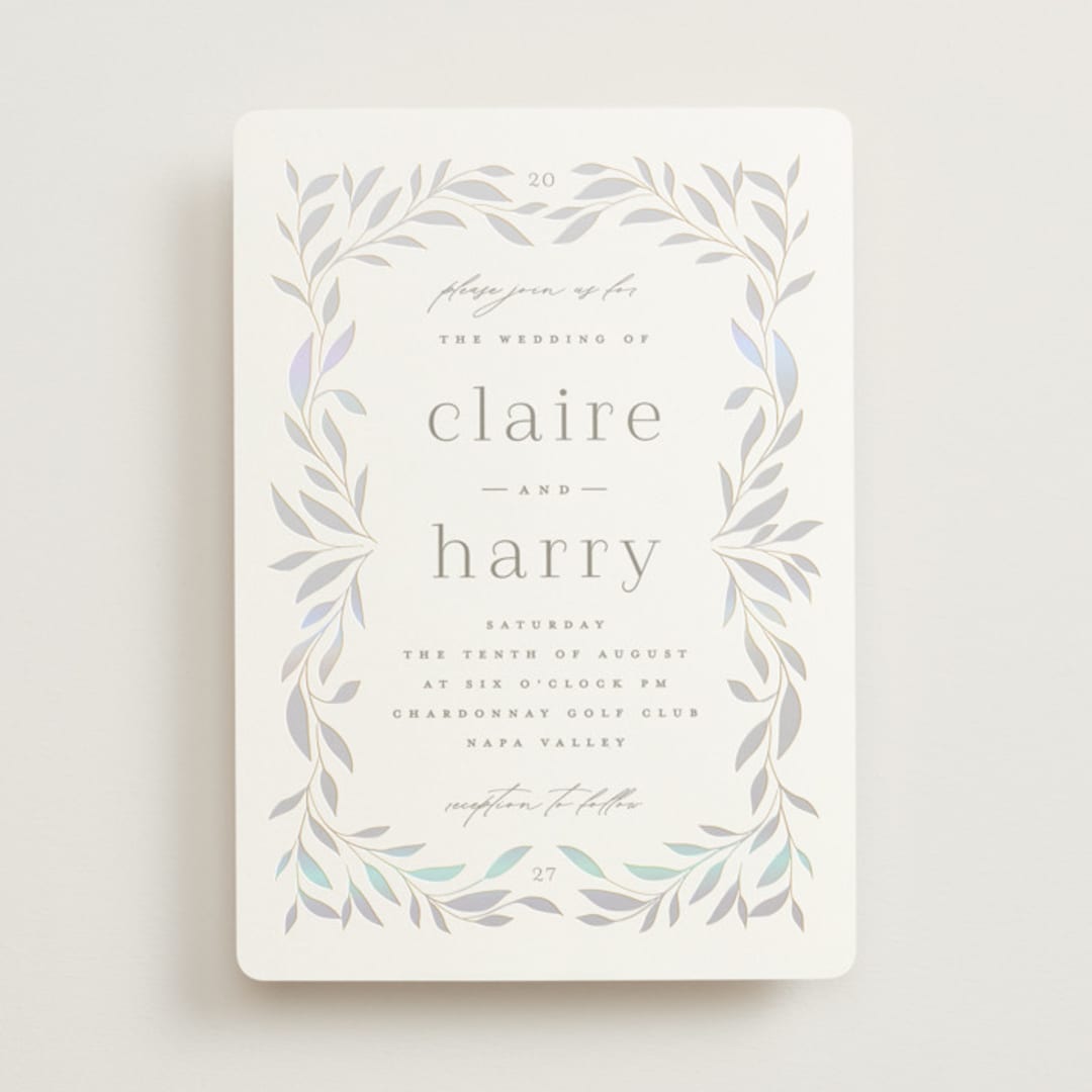 "Clarity" - Gloss-Press® Wedding Invitations in Cloud by Ana Sharpe - Front
