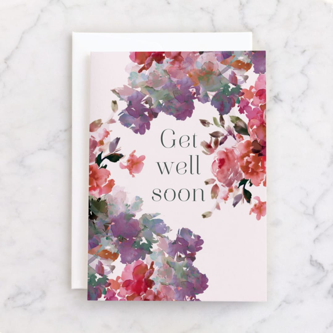 "Romance" - Single Greeting Cards in Deep Rose by Lori Wemple - Front