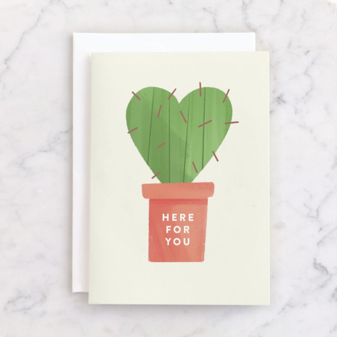 "Prickly" - Single Greeting Cards in Lime by The Carillos - Front