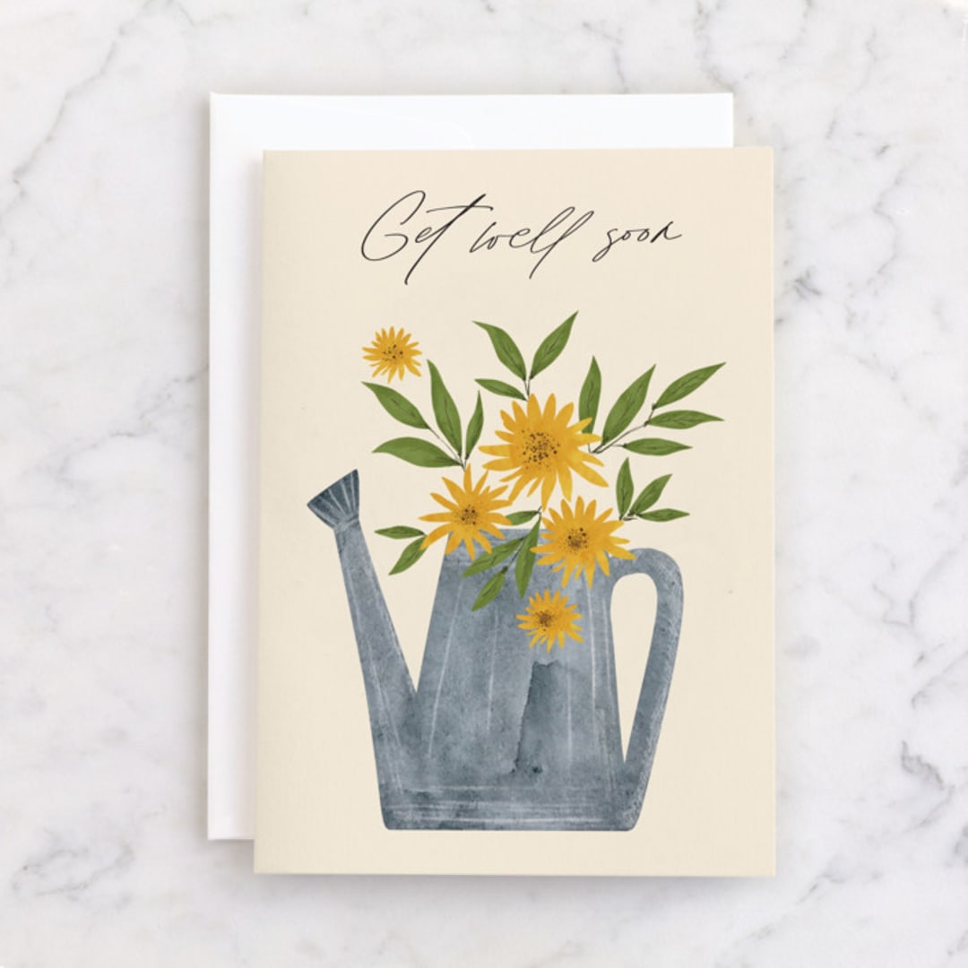 "Sun Flowers" - Single Greeting Cards in Sunflower by Marina Onoprienko - Front