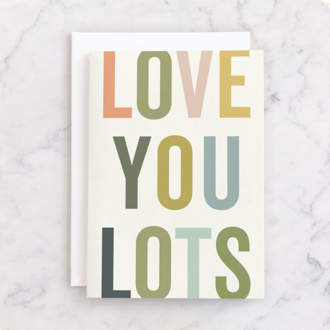 "love you lots (and lots)" - Single Greeting Cards in Forest by Sara Hicks Malone - Front