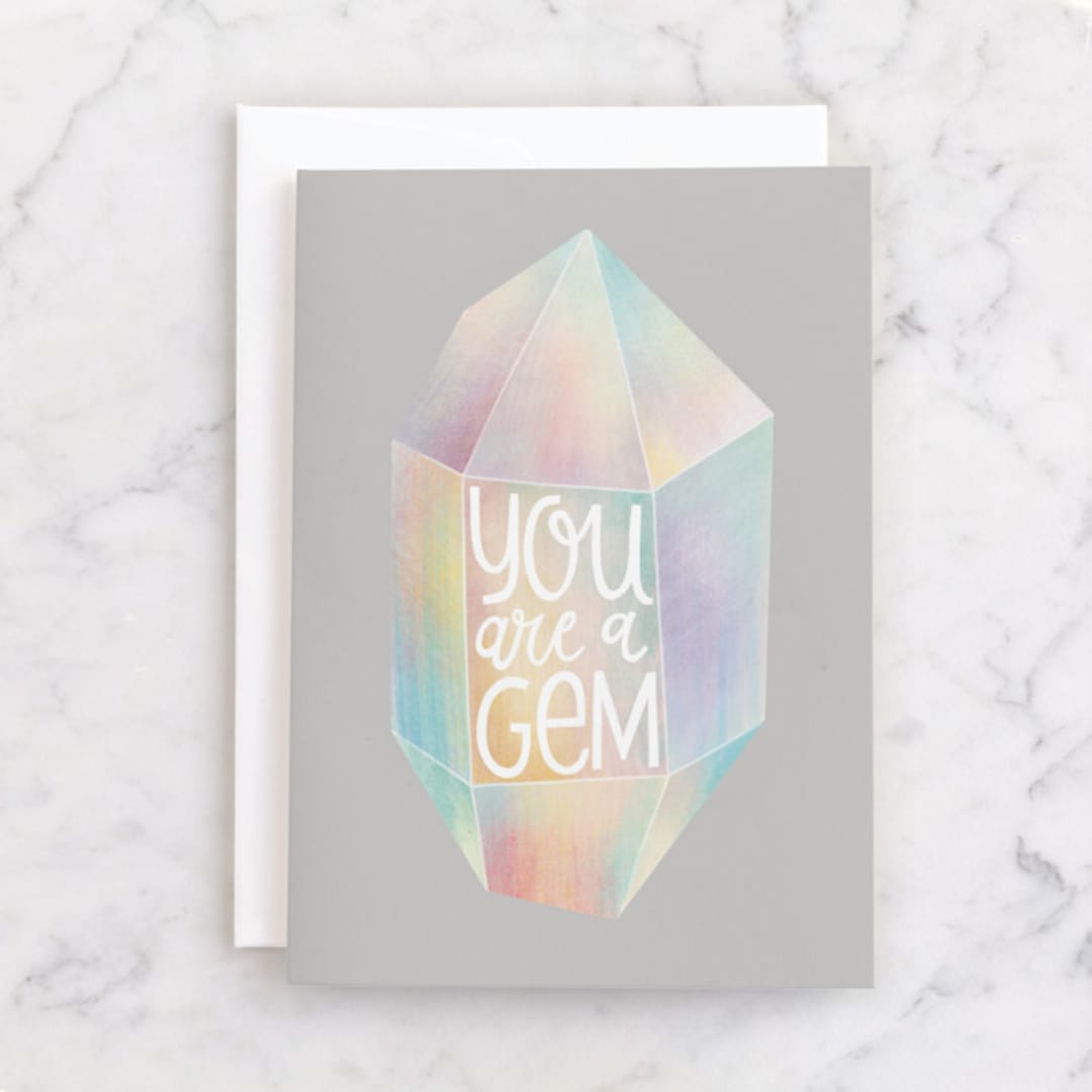 "A Gem" - Single Greeting Cards in Shadow by Monika Torun - Front