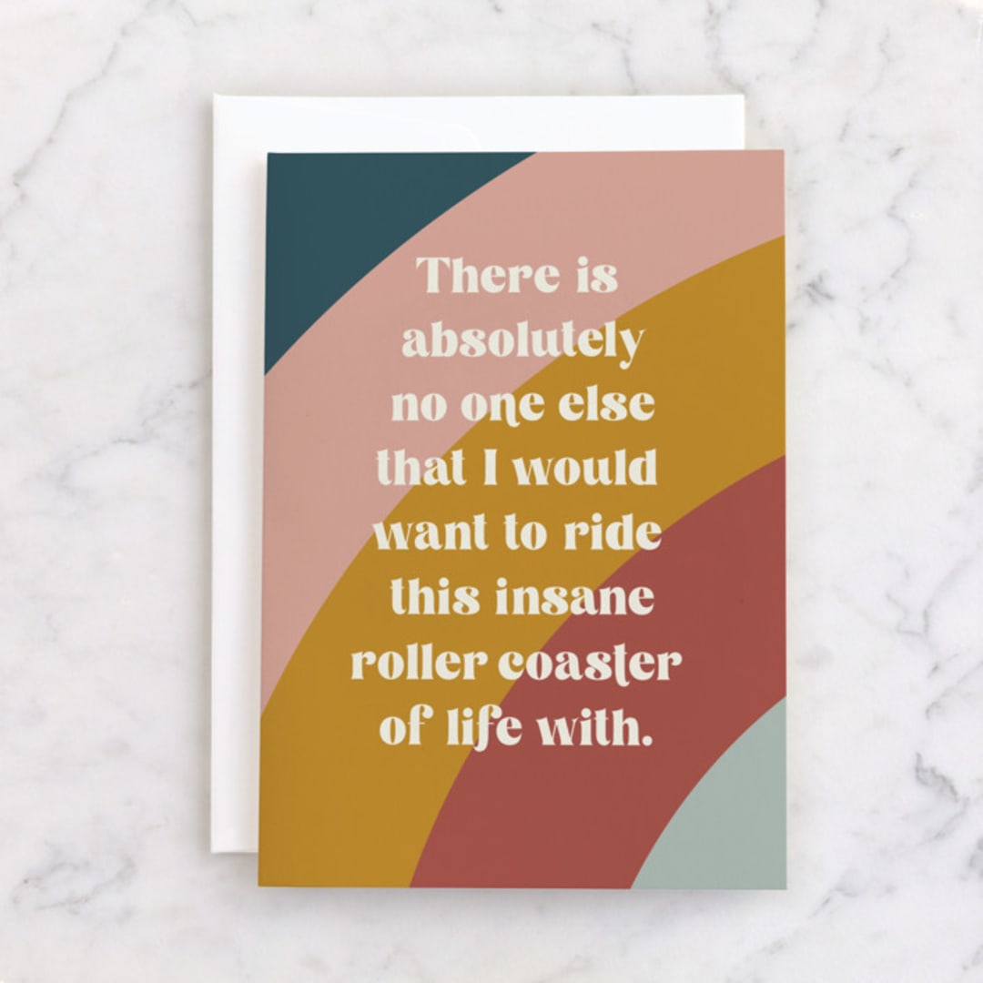 "rollercoaster" - Single Greeting Cards in Rainbow by Jessica Corliss - Front