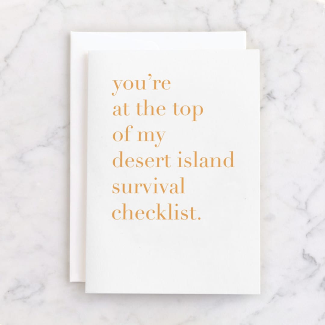 "Desert Island " - Single Greeting Cards in Sunflower by Alexandra Cohn - Front