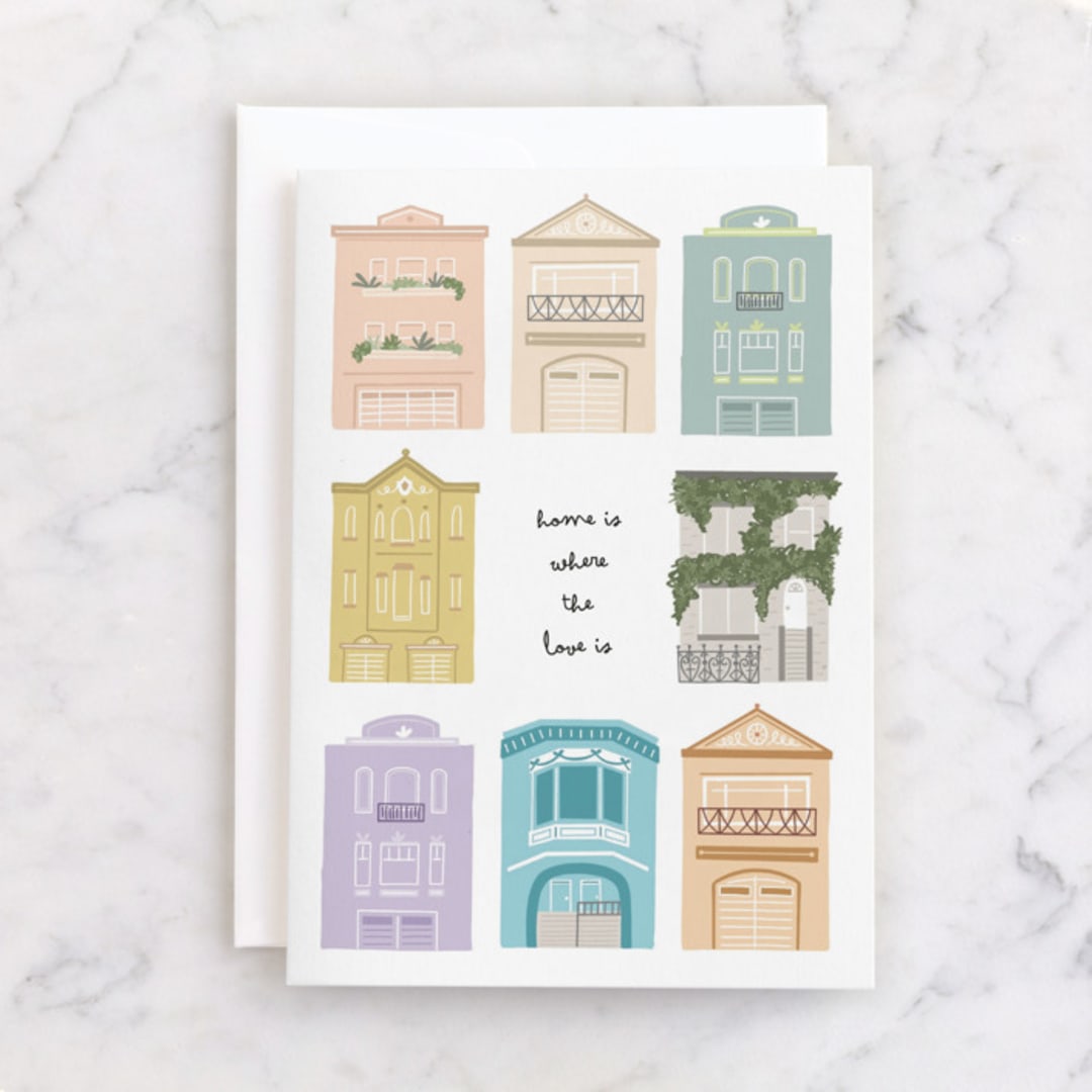 "Grow Old with You" - Single Greeting Cards in Blush by Olivia Goree - Front
