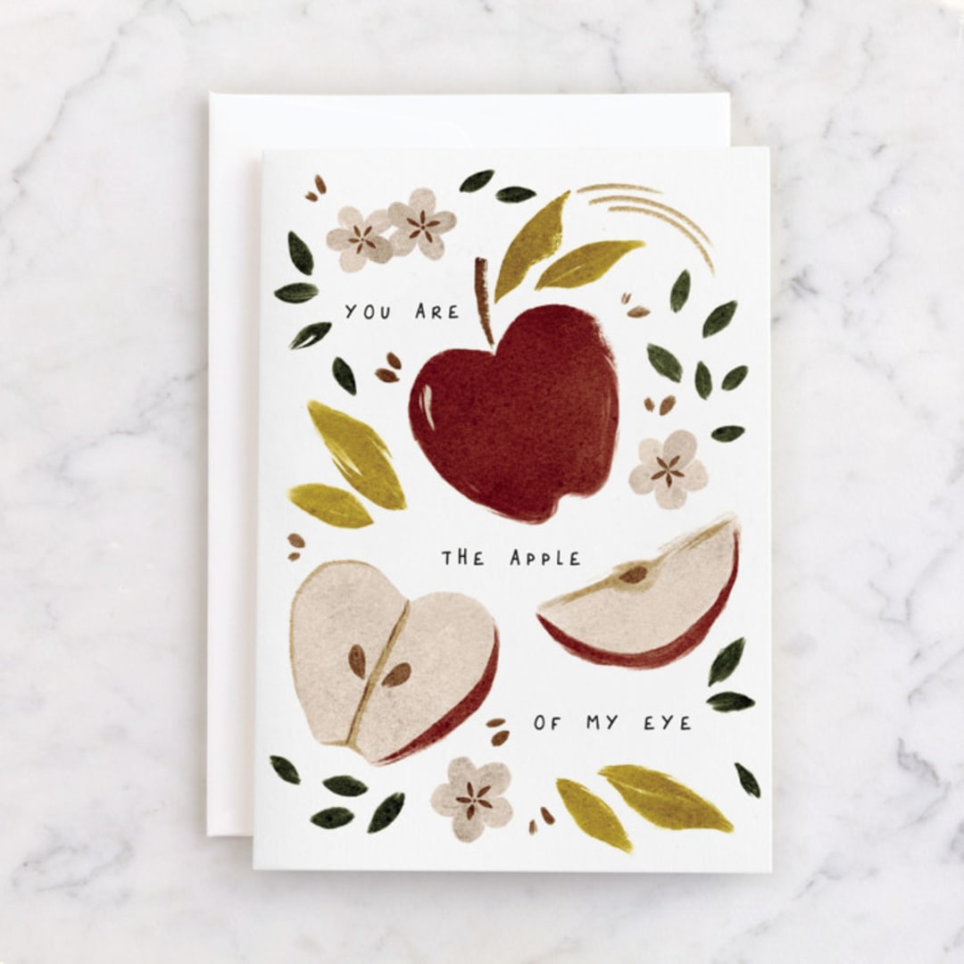 "Apple" - Single Greeting Cards in Apple by Vivian Yiwing - Front